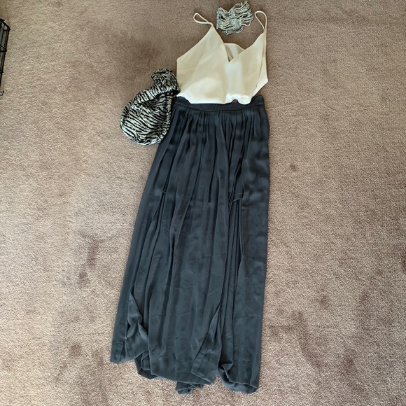 Zara Skirts Zara Woman Sheer Long Skirt With Dual Front Slits